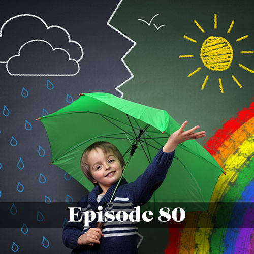 The Energy Bus School, Keystone Elementary, young student with an umbrella choosing to be an optimist